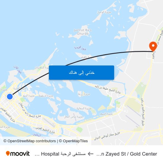 Sultan Bin Zayed St / Gold Center to مستشفى الرحبة Alrahbah Hospital map