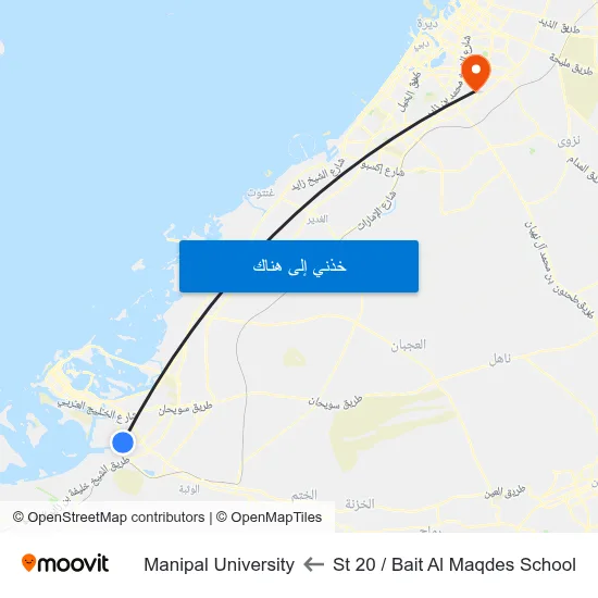 St 20 / Bait Al Maqdes School to Manipal University map