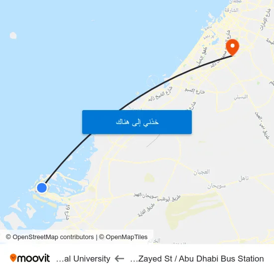 Sultan Bin Zayed St / Abu Dhabi Bus Station to Manipal University map