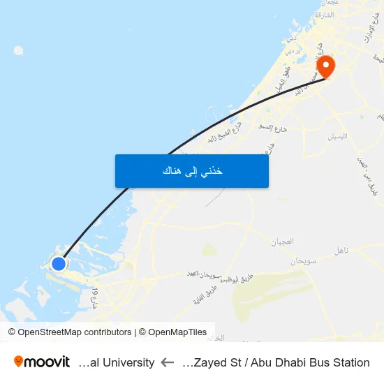 Sultan Bin Zayed St / Abu Dhabi Bus Station to Manipal University map