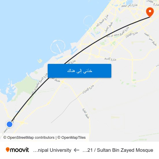 St 21 / Sultan Bin Zayed Mosque to Manipal University map