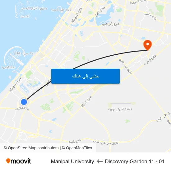 Discovery Garden 11 - 01 to Manipal University map