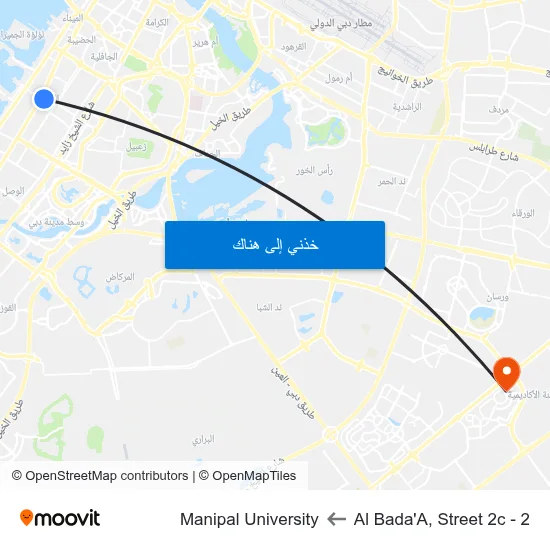 Al Bada'A, Street 2c - 2 to Manipal University map