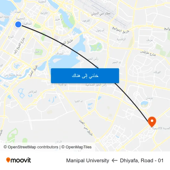 Dhiyafa, Road - 01 to Manipal University map
