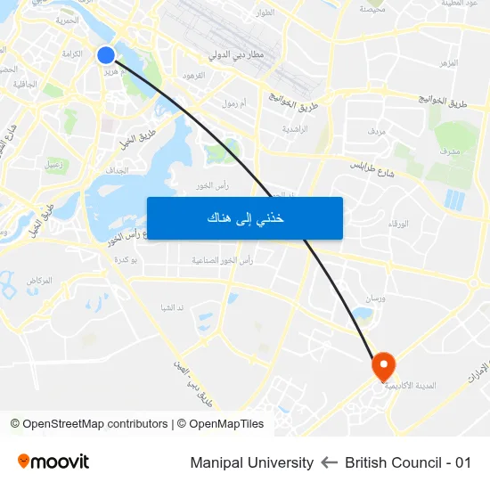 British Council - 01 to Manipal University map