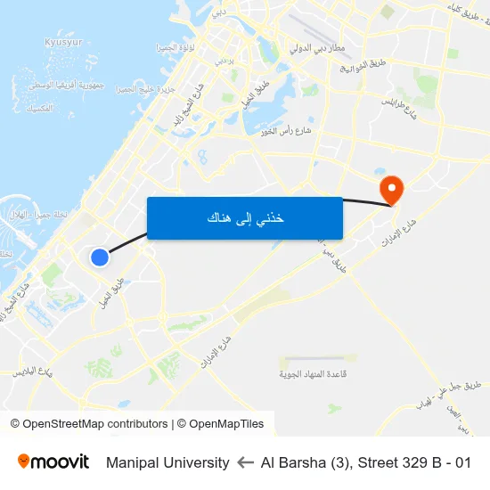 Al Barsha (3), Street 329 B - 01 to Manipal University map