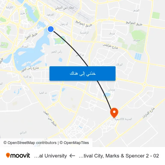 Dubai Festival City, Marks & Spencer 2 - 02 to Manipal University map