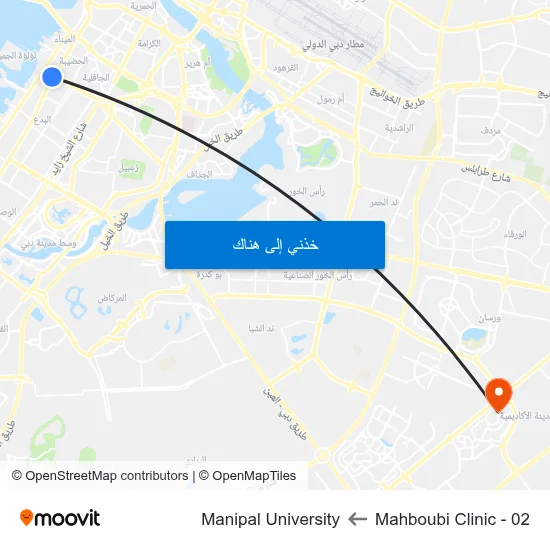 Mahboubi Clinic - 02 to Manipal University map