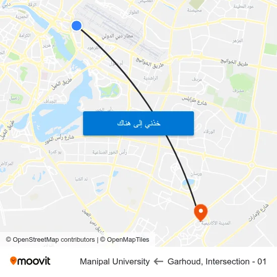 Garhoud, Intersection - 01 to Manipal University map