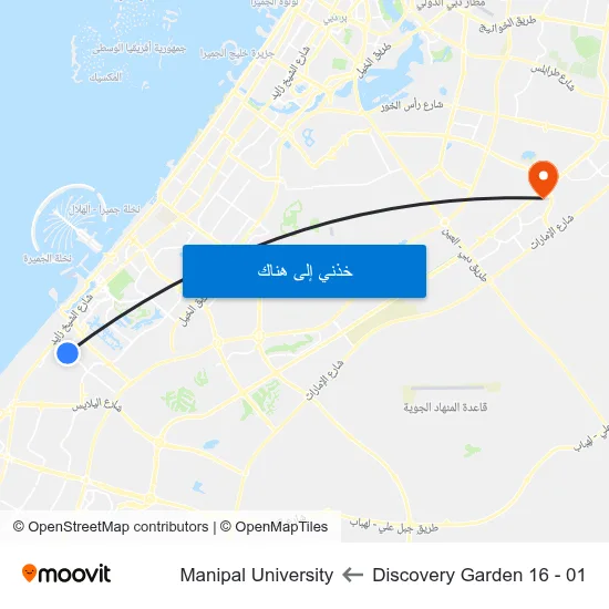 Discovery Garden 16 - 01 to Manipal University map
