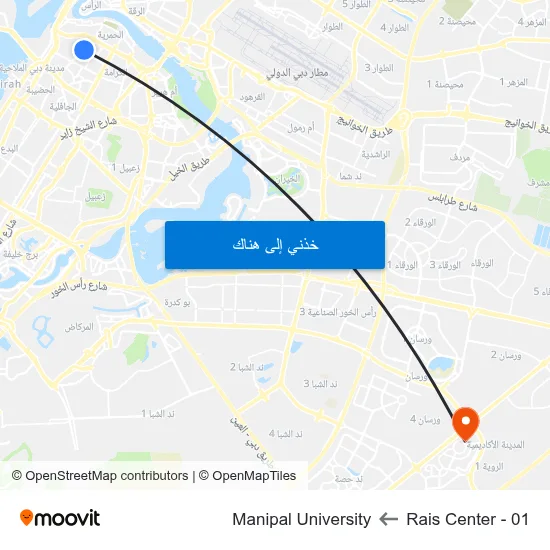 Rais Center - 01 to Manipal University map