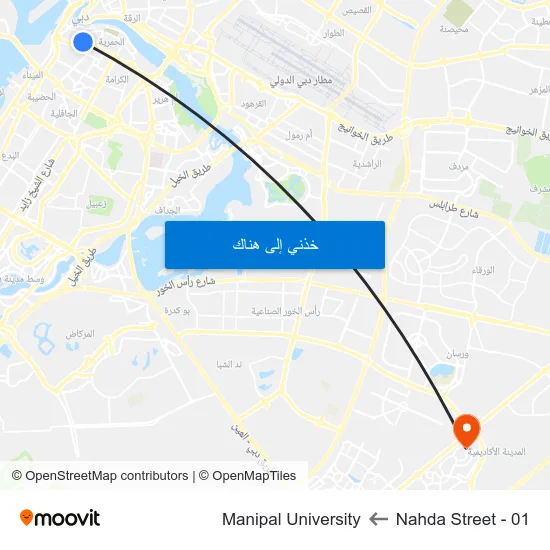 Nahda Street - 01 to Manipal University map