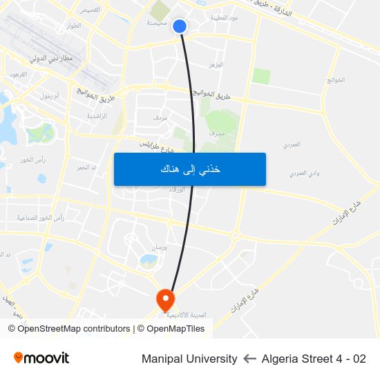 Algeria Street 4 - 02 to Manipal University map