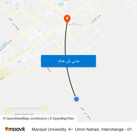 Umm Nahad, Interchange - 01 to Manipal University map