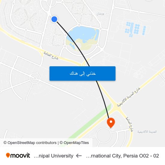 International City, Persia O02 - 02 to Manipal University map