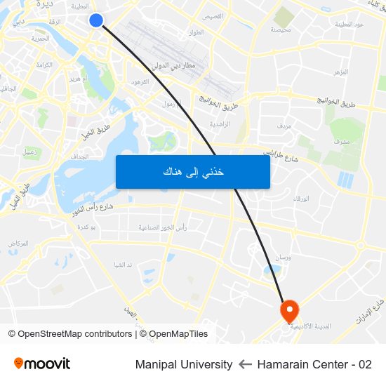 Hamarain Center - 02 to Manipal University map