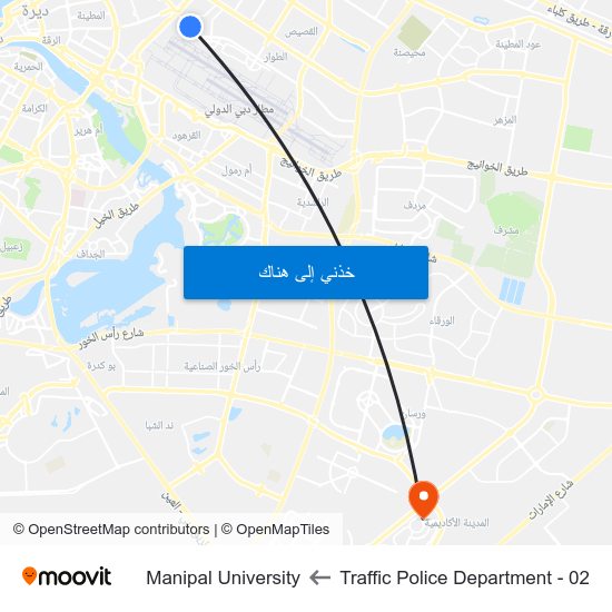 Traffic Police Department - 02 to Manipal University map