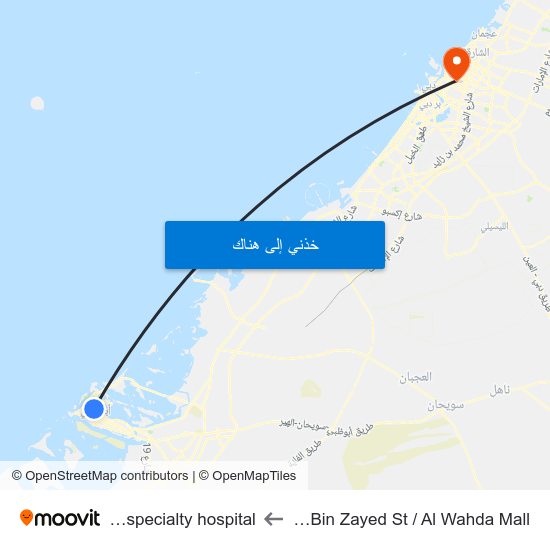 Hazaa Bin Zayed St / Al Wahda Mall to Nmc specialty hospital map