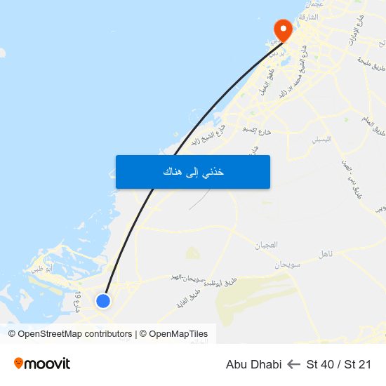 St 40 / St 21 to Abu Dhabi map