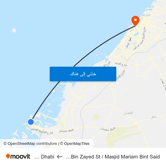 Sultan Bin Zayed St / Masjid Mariam Bint Said to Abu Dhabi map