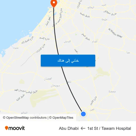 1st St  / Tawam Hospital to Abu Dhabi map