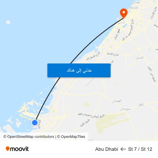 St 7 / St 12 to Abu Dhabi map