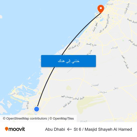 St 6 / Masjid Shayeh Al Hamed to Abu Dhabi map
