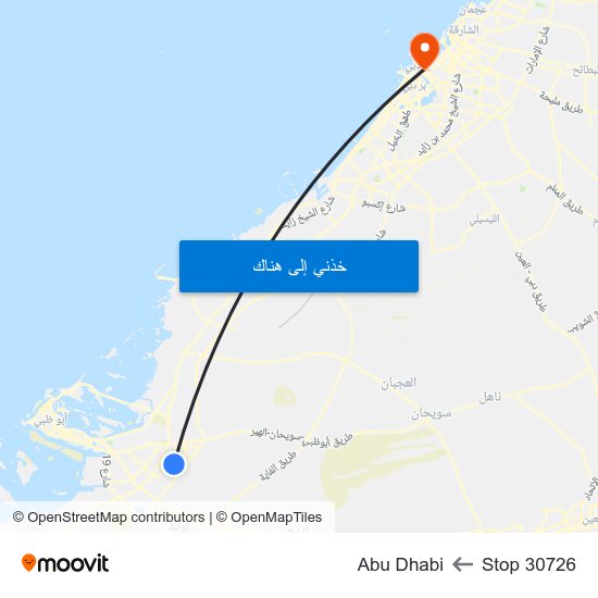 Stop 30726 to Abu Dhabi map