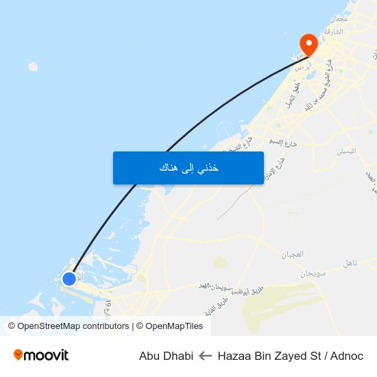 Hazaa Bin Zayed St / Adnoc to Abu Dhabi map