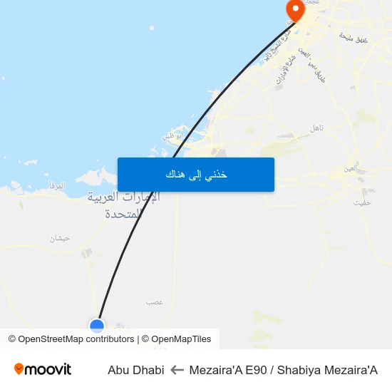 Mezaira'A E90 / Shabiya Mezaira'A to Abu Dhabi map