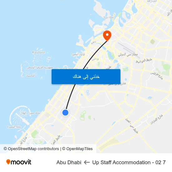 7 Up Staff Accommodation - 02 to Abu Dhabi map