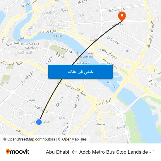 Adcb Metro Bus Stop Landside - 1 to Abu Dhabi map