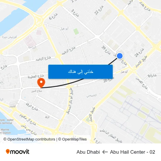 Abu Hail Center - 02 to Abu Dhabi map