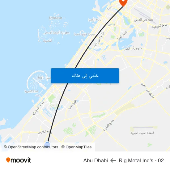 Rig Metal Ind's - 02 to Abu Dhabi map