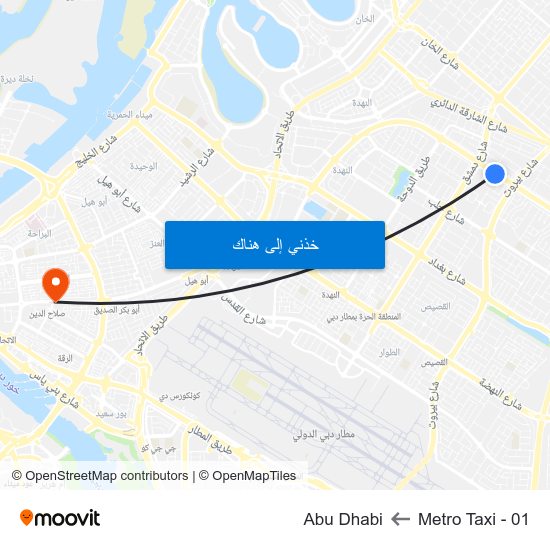 Metro Taxi - 01 to Abu Dhabi map