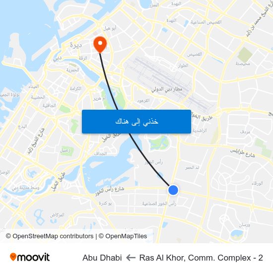 Ras Al Khor, Comm. Complex - 2 to Abu Dhabi map