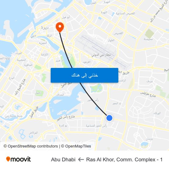 Ras Al Khor, Comm. Complex - 1 to Abu Dhabi map