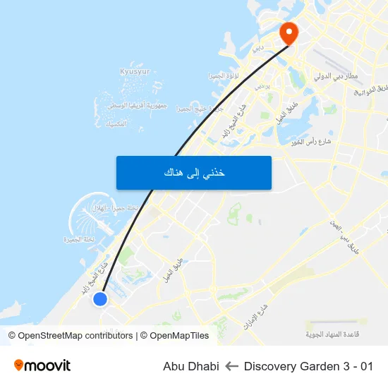 Discovery Garden 3 - 01 to Abu Dhabi map