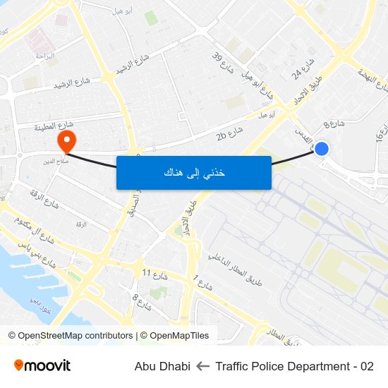 Traffic Police Department - 02 to Abu Dhabi map