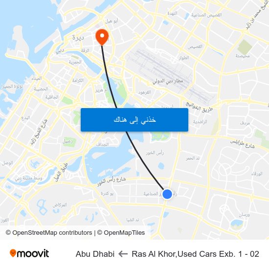 Ras Al Khor,Used Cars Exb. 1 - 02 to Abu Dhabi map