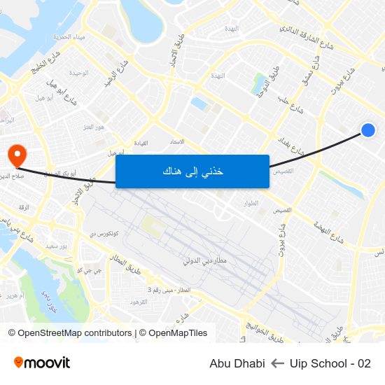 Uip School - 02 to Abu Dhabi map