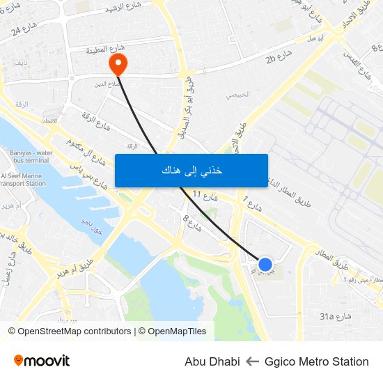 Ggico Metro Station to Abu Dhabi map