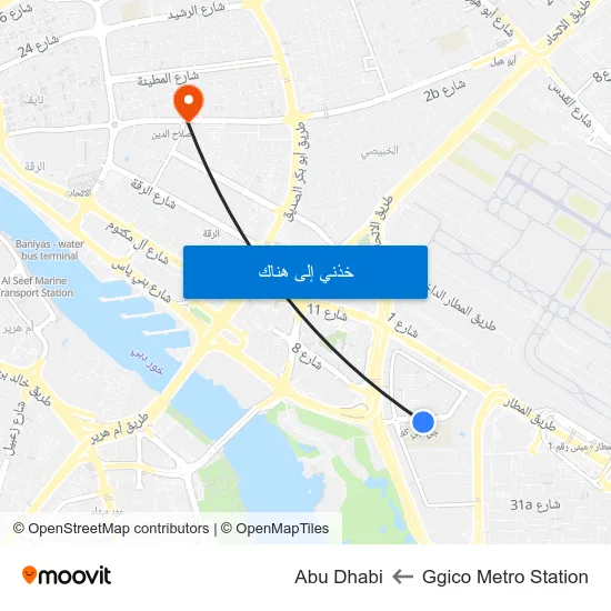 Ggico Metro Station to Abu Dhabi map