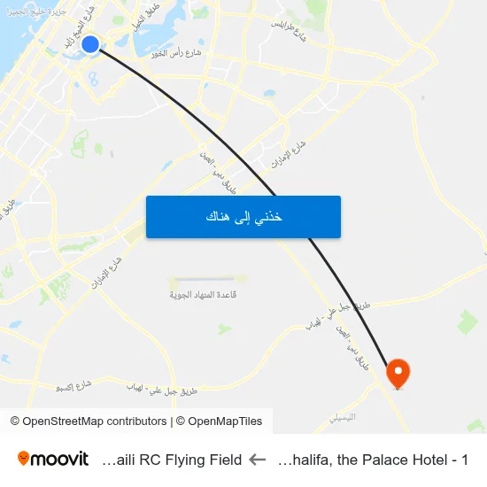 Burj Khalifa, the Palace Hotel - 1 to Al Lisaili RC Flying Field map