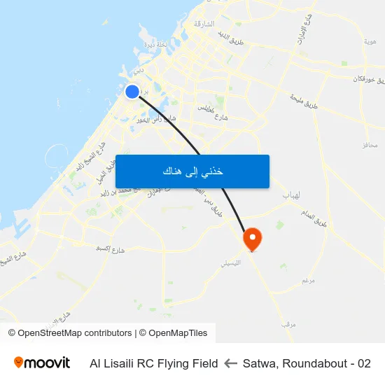 Satwa, Roundabout - 02 to Al Lisaili RC Flying Field map