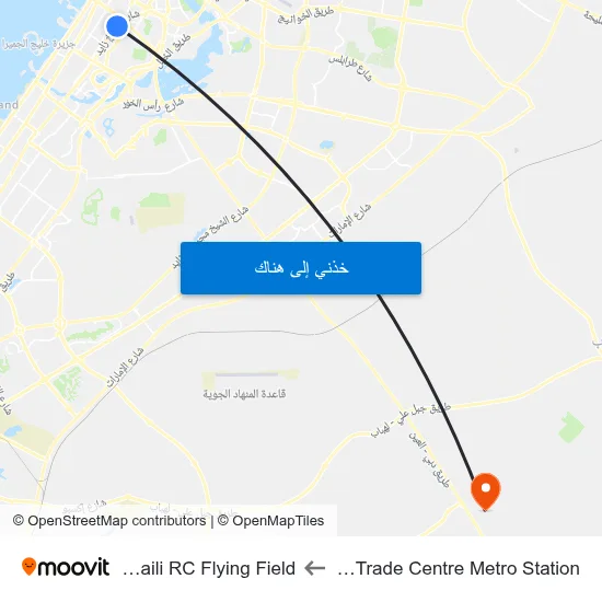World Trade Centre Metro Station to Al Lisaili RC Flying Field map