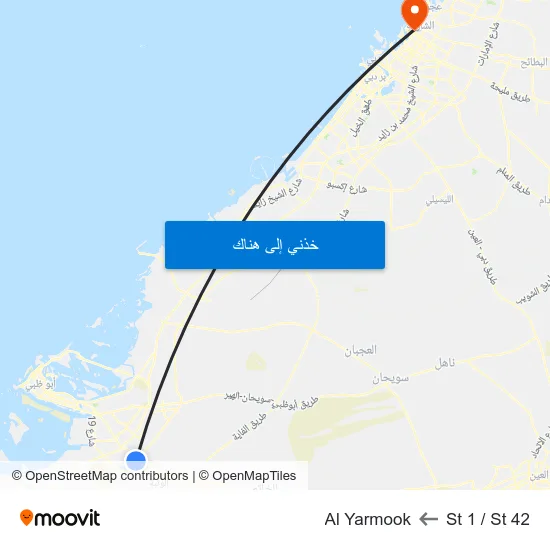 St 1 / St 42 to Al Yarmook map