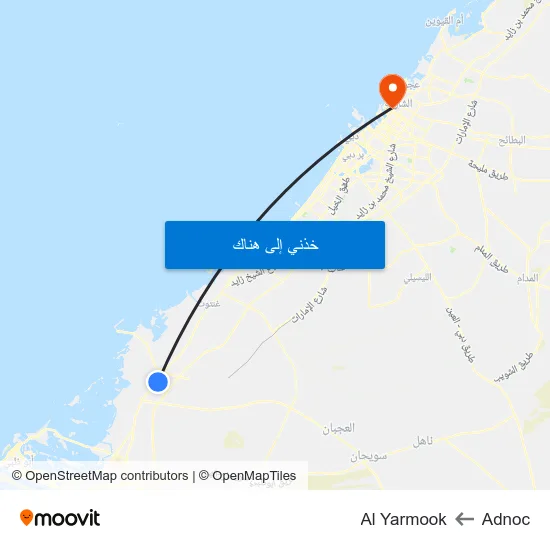 Adnoc to Al Yarmook map