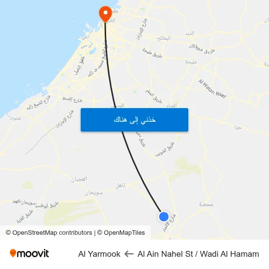Al Ain  Nahel St  / Wadi Al Hamam to Al Yarmook map