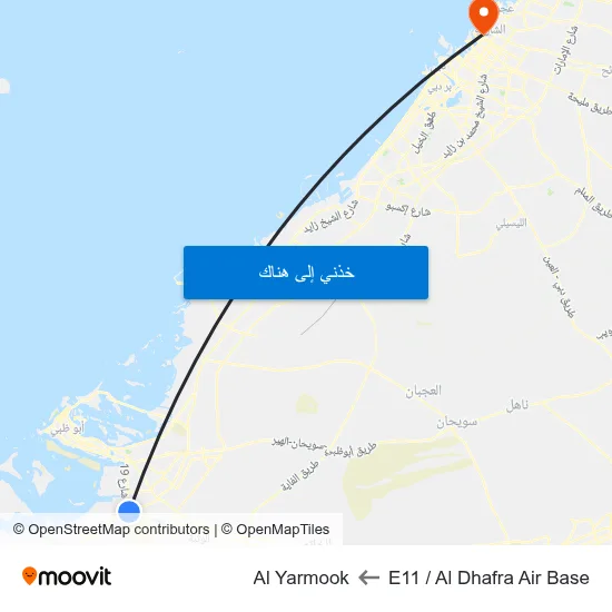 E11 / Al Dhafra Air Base to Al Yarmook map